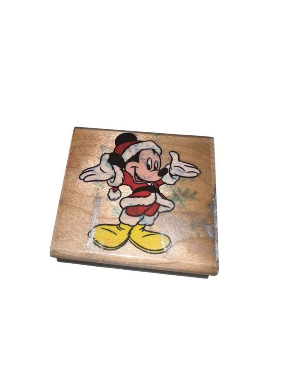 Disney Mickey Mouse Holiday Christmas Santa Claus Rubber Stampede Stamp